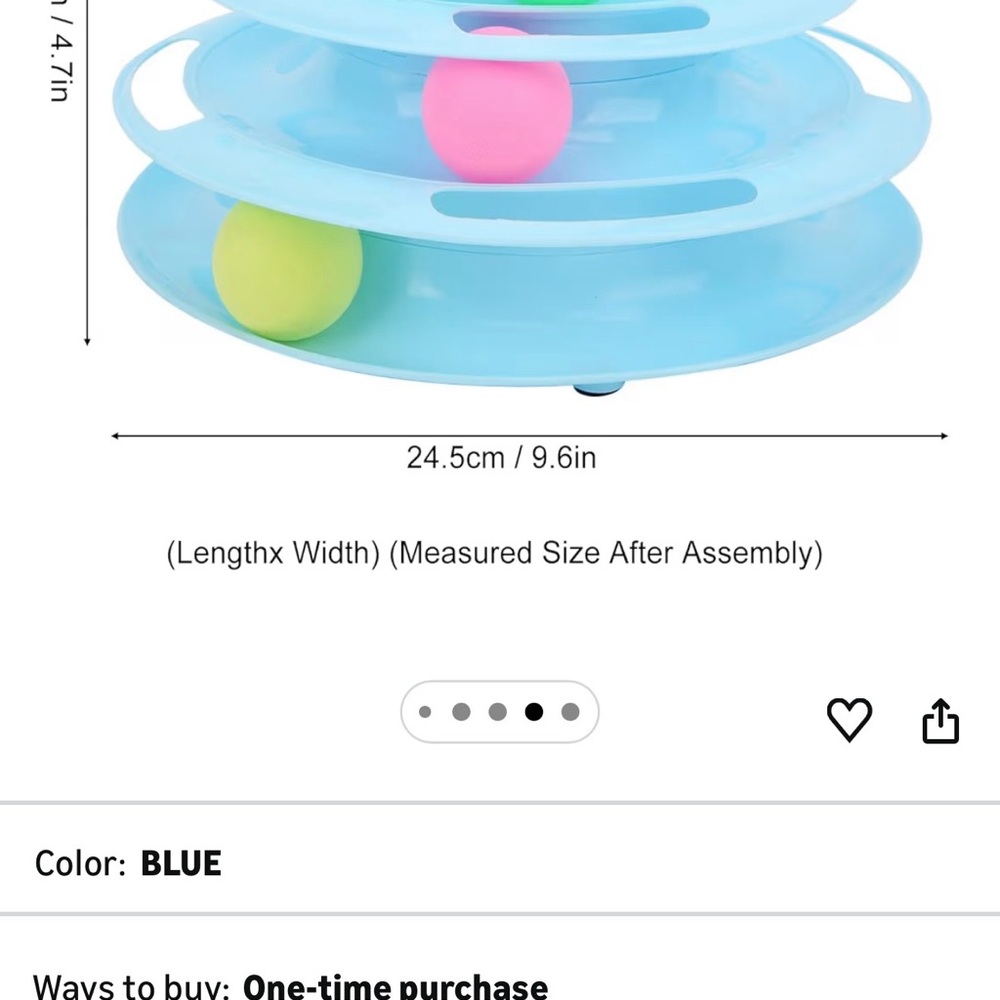 🩵 Interactive 3 Tier Blue Cat Toy with Balls - Picture 5 of 10